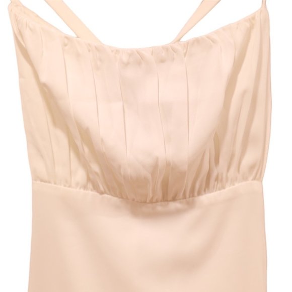 Abercrombie & Fitch Ruched Midi Dress In White Size Large New With Tags - Picture 5 of 14